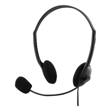 Stereo Headset microphone and volume control 2x 3.5mm black