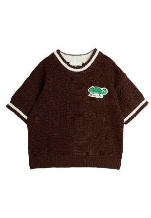 Mini Rodini Lizard Crochet Knit T-Shirt Överdelar Unisex Brun 104/110