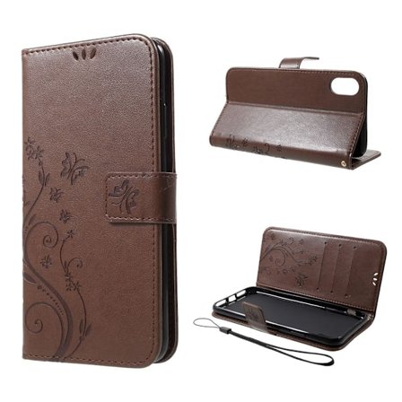 Butterfly iPhone Xs Max Læderetui - Brun