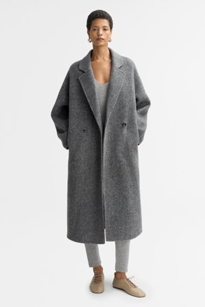 Soft Goat - Herringbone coat - XS - Grey