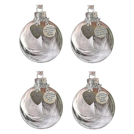 Klar Julminnesprydnad Fjäderboll, En bit av hjärtat är i himlen, Trädhängande hängsmycke presenter till pappa