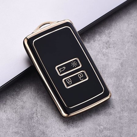 4 knapper Ren-ault Arkana bilnøkkelbeskyttelse kompatibel med Ren-ault Fluence Duster Megane Kadjar-Clio nøkkelskall TPU silikon nøkkelring 