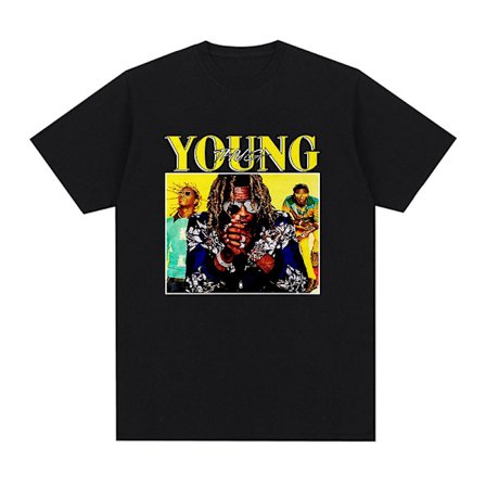 Rapper Young Thug Grafisk T-shirt Herr Dam Mode Hip Hop Vintage T-shirt