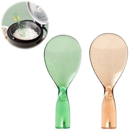 2 st rispaddel, non-stick rispaddel, transparent stående risspatel med non-stick rissked, non-stick och lätt att rengöra stående rissked (
