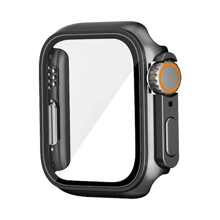 Glas+Fodral för Apple Watch Ändra Till Ultra iWatch Serie 4 5 6 7 8 9 45mm 41mm 44mm 40mm Skärmskydd Uppgradera till Ultra