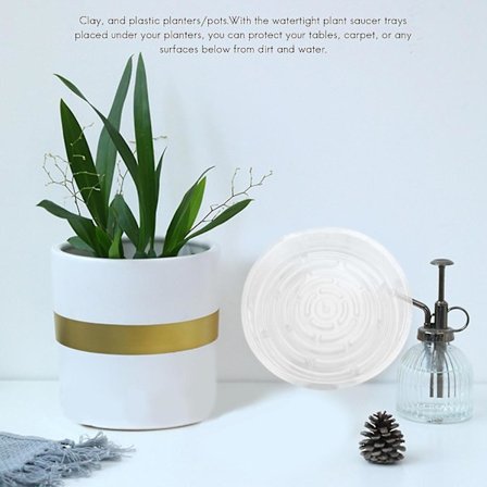 Fat, 10-pack med 30 cm (12 tum), transparenta blomkrukedroppbrickor för inomhus- och utomhusväxter