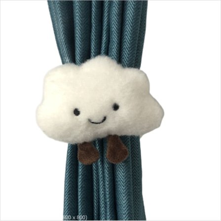 Gardinklämma, gardinrem för baby sovrum och barnrum, vita moln