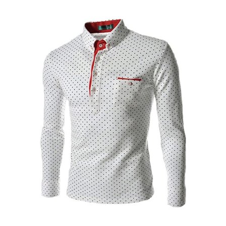 Menn Polka Dot Polo Skjorte Formelle Uformelle Skjorter Golf Topper