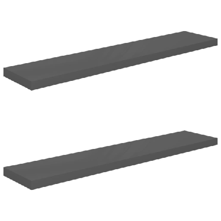Vidaxl Svävande Vägghyllor 2 St Grå Högglans 120x23,5x3,8 Cm Mdf Grå