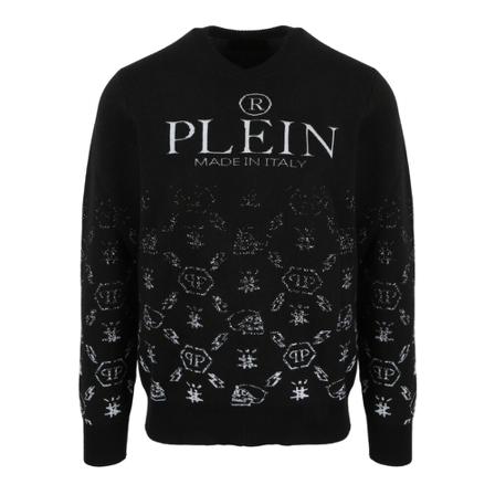 Philipp Plein, Inlays Sweater Zwart, Heren, Maat:L