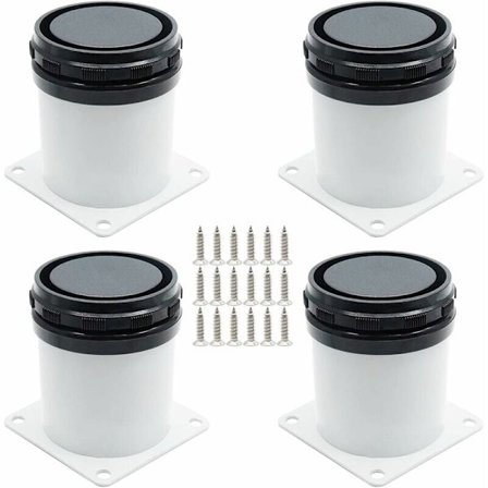 Säädettävät huonekalujalat ruostumattomasta teräksestä, 4 kpl, ruuveilla - Valkoinen, 5 cm korkeus [BR]