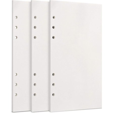 A6-påfyldningspapir, 3 pakker 100GSM tykt genopfyldeligt papir 6 hullers fyldstofindsatser løst blad papir 135 ark (270 sider)[CO]