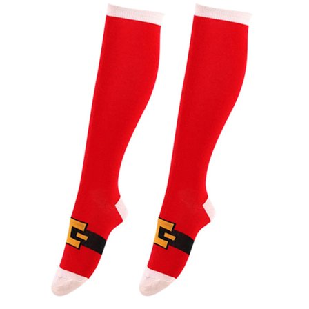 Jul Knähöga Strumpor Dam Julhelg Tecknade Mönster Bomullsstrumpor