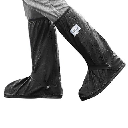 Vandtætte skoovertræk, regnsne vandtætte støvletæppe genanvendelige og sammenklappelige regnsko overtræk med lynlås og reflektor, med skridsikker sål 