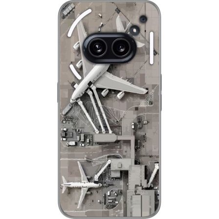 Kompatibelt Mobildeksel til Nothing Nothing Phone (2a) Flyplass fra oven med store passasjerfly på tarmac, detaljert luftfartsmotiv perfekt for luftf