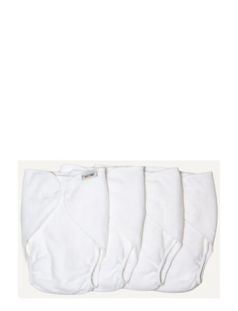 Imse Vimse Terry Diapers, One Size, White 4-P - White - ONE SIZE