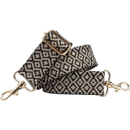 Justerbar axelrem för väskor 75-135 cm Väskrem Bred 40mm | Bärrem Handväska Svart Axelrem Karbinhake Svart |_tfrf