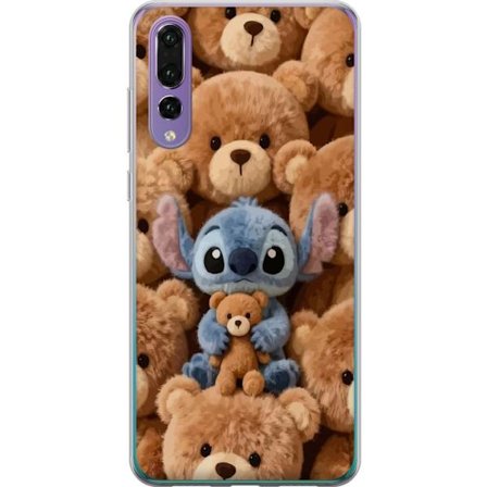 Kompatibel Mobilcover til Huawei P20 Pro Stitch omgivet af brune teddybjørne med en lille teddybjørn i armene i en sød og hyggelig kawaii-design