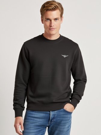 Accademia Militare Felpa Senza Zip Uomo Nero