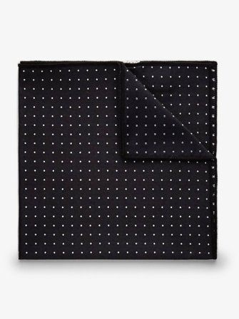John Henric Men's Black Dot Pocket Square Size Onesize