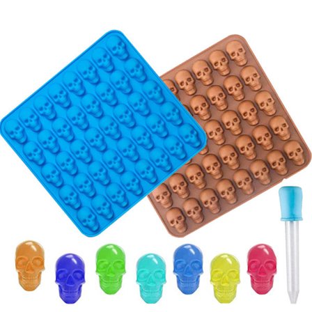 40-hullet Kranie Silikoneform – Isterninger, Chokolade, Slik eller Bageform *Kongeblå* To + 1 pipette