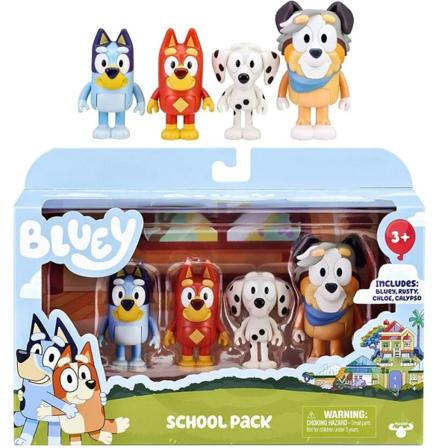 4 stykker Bluey and Friends Kawaii Movable Joint Action Figur Legetøj Tegnefilm Bluey Friends PVC Model Dukke