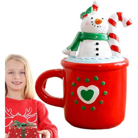 Koristeellinen teekuppi riippuva koriste, 10x7,5x7,5cm, juhlava pöytä- ja hyllykoriste, viehättävä makuuhuoneen sisustus, täydellinen kausiluonteiseen