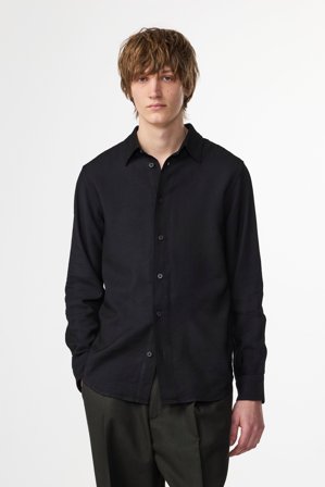 NN.07 Colby 5027 Hemd Herren Schwarz LENZING ECOVERO Viscose