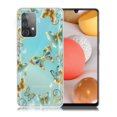 Deco Samsung Galaxy A52 5G skal - Guldfärgade Fjärilar
