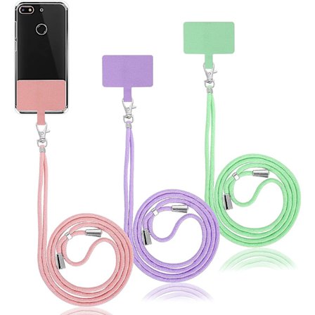 3 st Telefonhalsband för runt halsen, Universal Mobiltelefonhalsband över axeln, Justerbara Mobiltelefonband, Nylon Patch Telefon