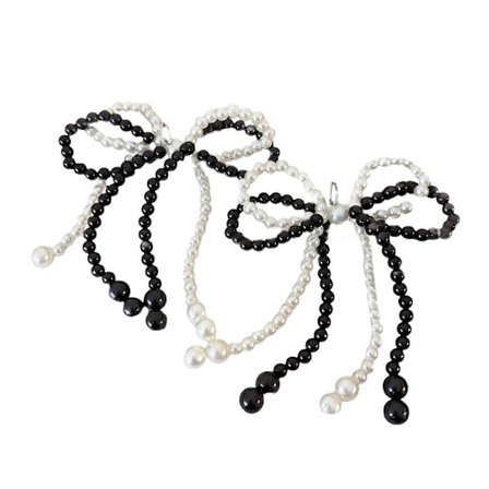 Moderigtige perler og sølvperle sommerfugl sløjfe vedhæng, bærbart tilbehør til fester og kontorbrug