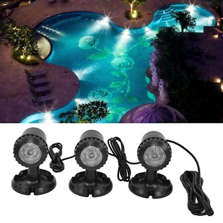 Damlys Farveskiftende IP68 Vandtæt Nedsænkelig RGB LED Springvandslys til Udendørs Dekorativ BelysningEU Stik 100‐240V