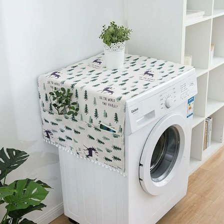 Beskyttende deksel, flerbruks støvdeksel, beskyttende deksel med sidelommer for vaskemaskin enkeltdørs kjøleskap, 1 stk