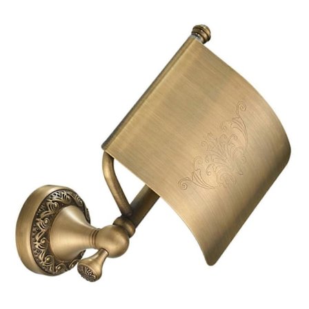 Toalettpappershållare i koppar, väggmonterad badrumsdispenser med släta kanter för hem och hotell