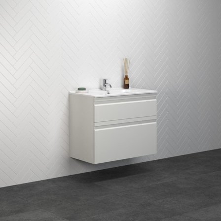 Dansani Luna Kantate Kommodpaket 81 cm Vit matt, integrerat handtag, Badrum