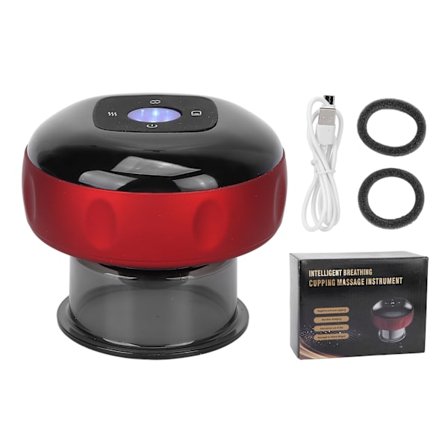 Elektrisk Cupping Terapi Massageapparat, Professionelle Smarte Cupping Skrabeværktøjer til Smertelindring, Rød