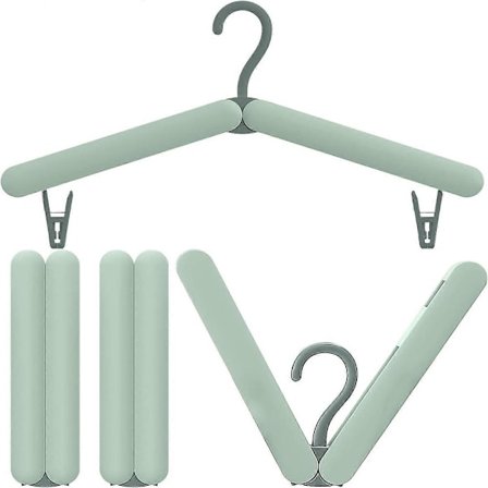 Rejsebøjler med clips, sæt med 4, frakkebøjler - pladsbesparende foldbare bøjler, tøjklemmer til sokker, bukser, lange bukser