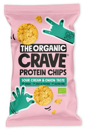 The Organic Crave Økologiske Protein Chip Sour cream og Løg 75 g, Helse & Madvarer, Snacks, Chips & Kiks