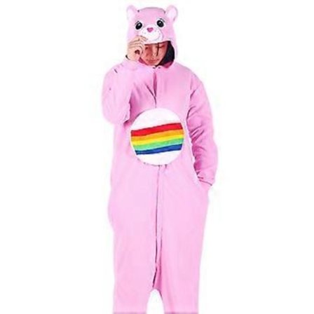Aikuisten Karhu Onesie Pyjama Cosplay Eläin Kotiasu Yöpuku Haalari Puku Naisille Miehille (L Pinkki)