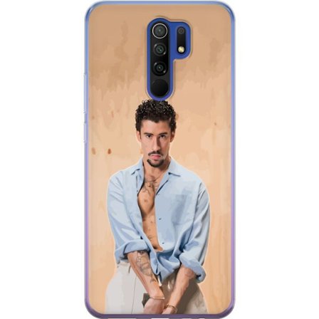 Kompatibel Mobilcover til Xiaomi Redmi 9 Bad Bunny Super Bowl-inspireret grafik med NFL-trofæ og San Francisco-bro i sportdesign