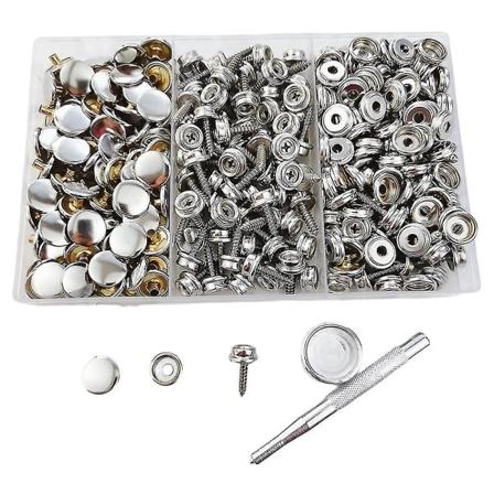 100 stk. 15mm bådpresenning lærred rustfrit stål trykknap klips markise knap nitte marine hardware