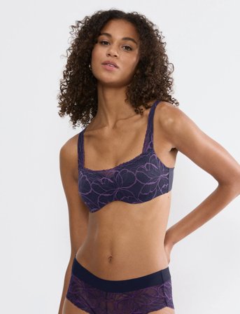 Triumph Body Make-Up Illusion Lace Balconette - Purple - E x 75
