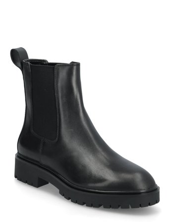 Allyson Burnished Leather Bootie Black Lauren Ralph Lauren