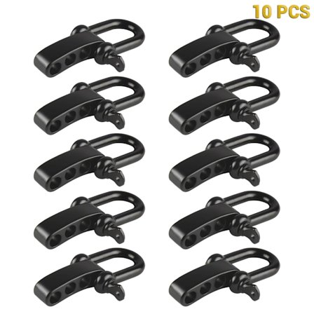 10 stk. U-formet spænde i legering med 4 huller til justerbare spænder til overlevelsesarmbånd