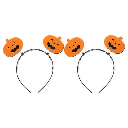 2pcs Halloween Pumpkin Hair Hoops Funny Party Headdress Chic Hair Decorations