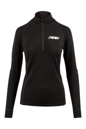 509 FZN Merino 1/4 Underställströja Dam Svart L