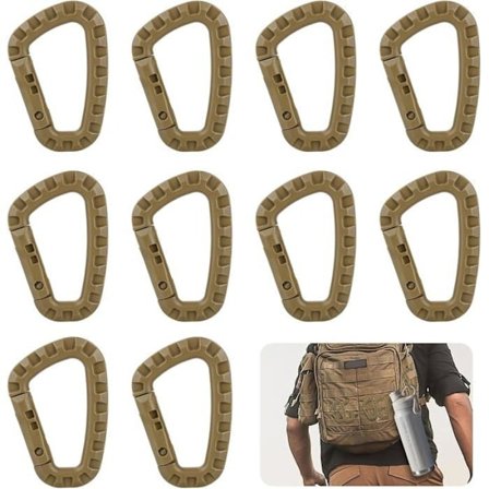 10 stk. plastik karabinhager, taktisk karabinhage, lille karabinhage, klatreclips