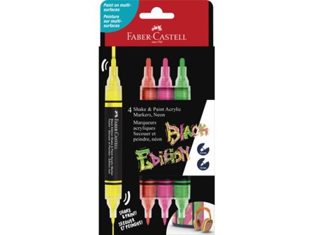 FABER-CASTELL Fiberpenna shake&paint neon 4/fp - Lyreco - Skola och förskola - Pennor och tillbehör - Fiberpennor - Special