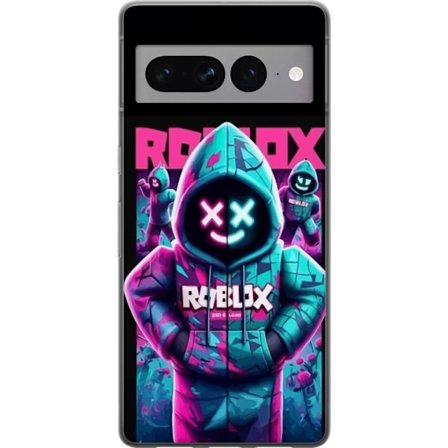 Yhteensopiva Puhelinkuori Google Google Pixel 7 Pro Roblox neonmaski huppari, jossa on futuristinen naamiaishahmo rohkeissa neonväreissä, luoden sal