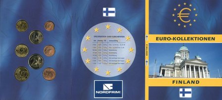 Finland - Euro møntsæt i folder - Svensk